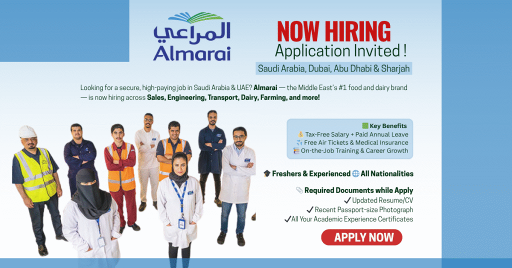 Almarai Jobs 2025 in Saudi Arabia & UAE
