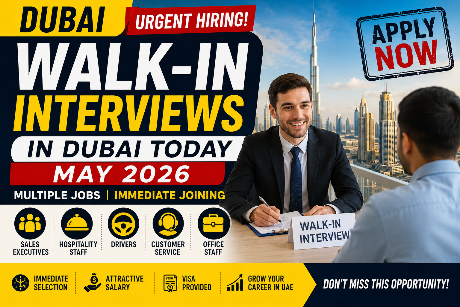 Walk In Interview In Dubai Dubai Walk-In Interview Jobs Today – Urgent UAE Hiring May 2026 ...